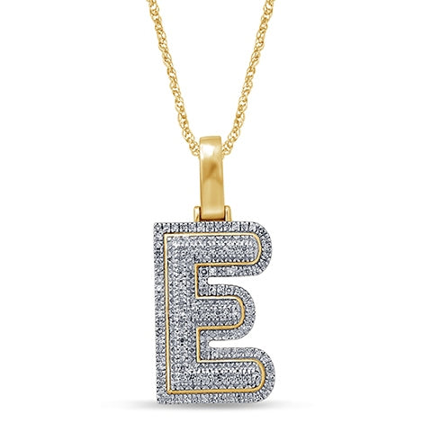 10KT 0.28-0.39CT D-BUBBLE LETTER " E "