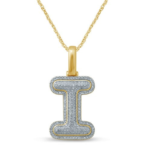 10KT 0.27-0.44CT D-BUBBLE LETTER " I "