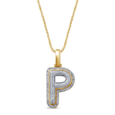 10KT 0.24-0.33CT D-BUBBLE LETTER " P "