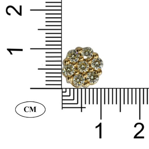 10KT 1.98-2.10CT D- FLOWER EARRINGS