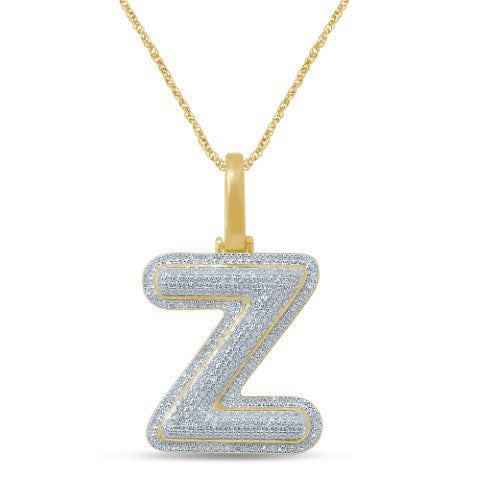 10KT 0.42-0.51CT D-BUBBLE LETTER " Z "