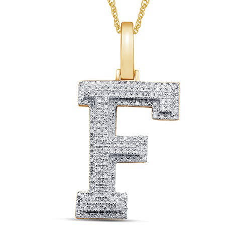 10KT 0.26-0.31CT D-MICROPAVE INITIALL "F"