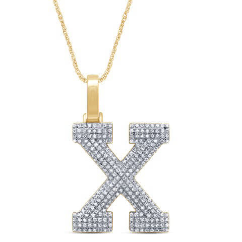 10KT 0.45-0.48CT D-MICROPAVE INITIALL "X"
