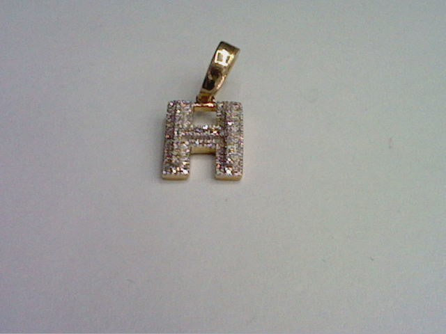 10KT 0.13CT D-MICROPAVE INITIAL "H"