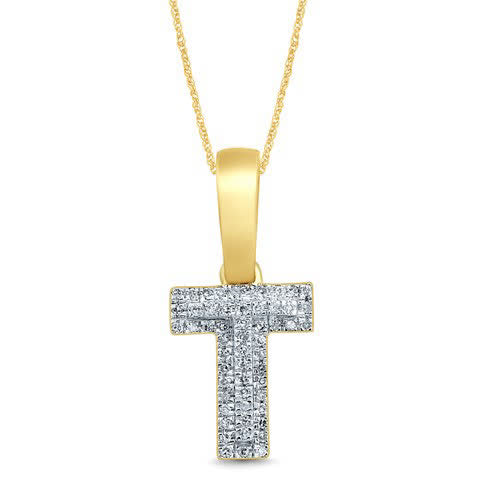 10KT 0.10-0.12CT D-MICROPAVE INITIAL "T"