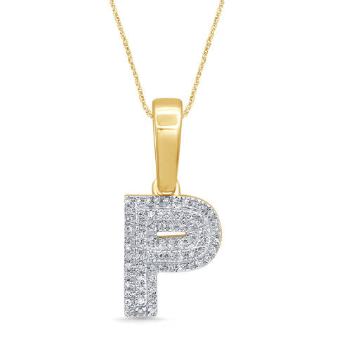 10KT 0.10-0.11CT D-MICROPAVE INITIALL "P"