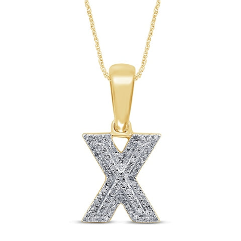 10KT 0.13CT D-MICROPAVE INITIAL "X"