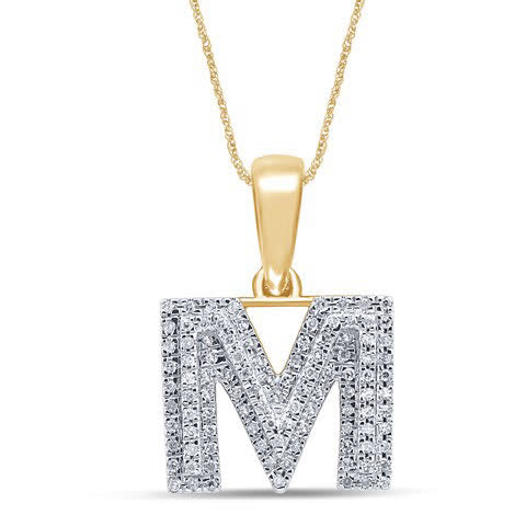 10KT 0.15-0.17CT D-MICROPAVE INITIAL "M"