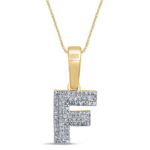10KT 0.10- 0.12CT D-MICROPAVE INITIALL "F"