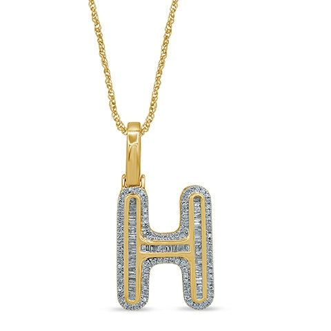10K 0.50- 0.56CT D-BAGUETTE INITIAL " H "
