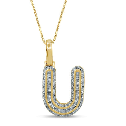 10K 0.48- 0.55CT D-BAGUETTE INITIAL " U "