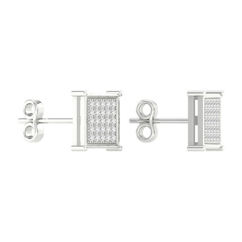 10KT 0.15CT D-MICROPAVE EARRINGS "SQUARE"