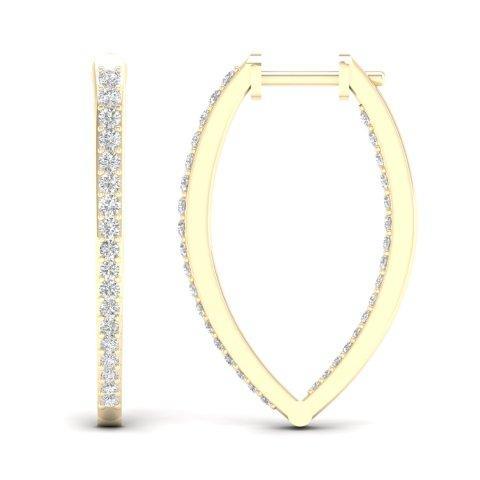 CLOSEOUT 14KT 0.75CT D-EARRINGS "HOOPS"