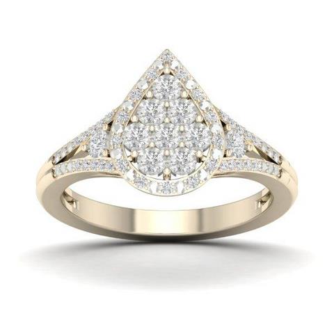 CLOSEOUT 10KT 0.20CT D-LADIES RING "PEAR"