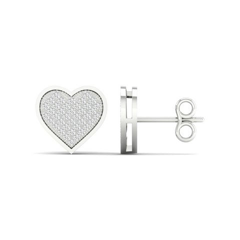 CLOSEOUT 10KT 0.20CT D- EARRINGS "HEART"