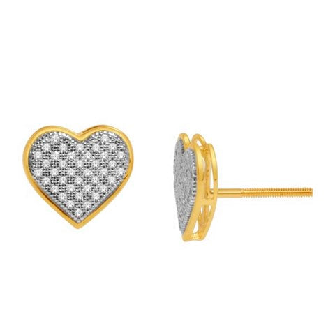 CLOSEOUT 10KT 0.25CT D- "HEART EARRINGS"