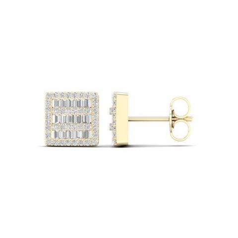 CLOSEOUT 10KT 0.50CT D-BAGUETTE EARRINGS
