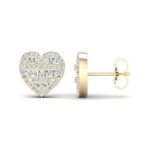 CLOSEOUT 10KT 0.42CT D-BAGUETTE EARRINGS "HEART "