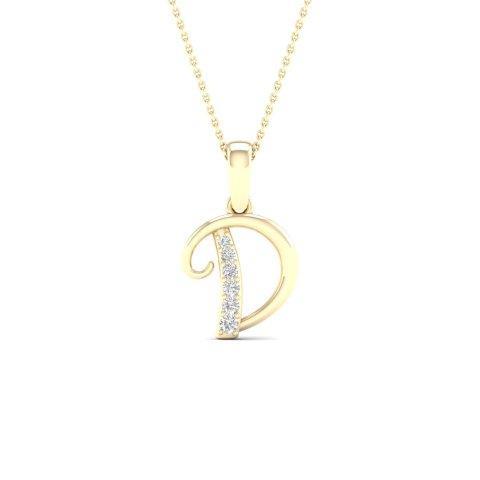 10KT 0.04CT D-LADIES INITIAL "D"