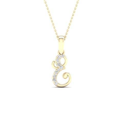 10KT 0.04CT D-LADIES INITIAL "E"
