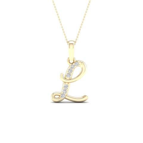 10KT 0.04CT D-LADIES INITIAL "L"