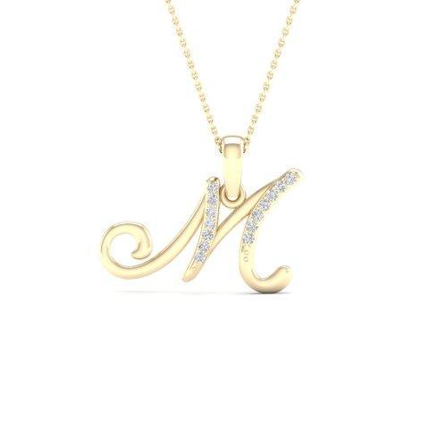 10KT 0.04CT D-LADIES INITIAL "M"