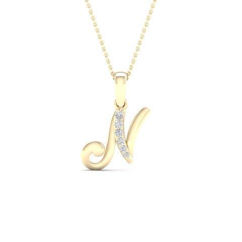10KT 0.04CT D-LADIES INITIAL "N"