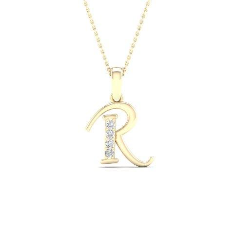 10KT 0.04CT D-LADIES INITIAL "R"
