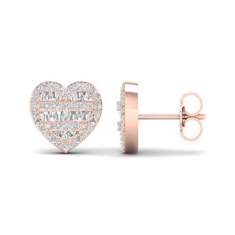 CLOSEOUT 10KT 0.42-0.50CT D-BAGUETTE EARRINGS "HEART"