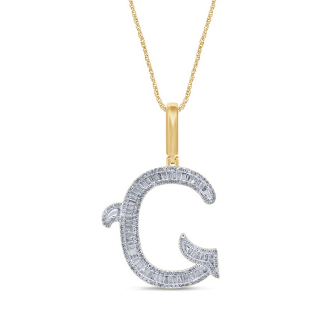 10KT 0.68-0.72 CT D-TATTOO INITIAL "G" BAGUETTES