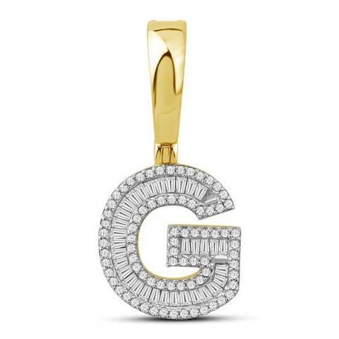10KT 0.50CT D-BAGUETTE INITIAL "G"