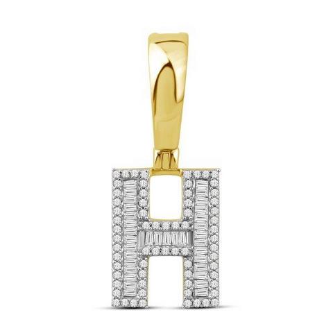 10KT 0.45CT D-BAGUETTE INITIALL "H"