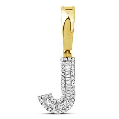 10KT 0.27CT D-BAGUETTE INITIAL "J"