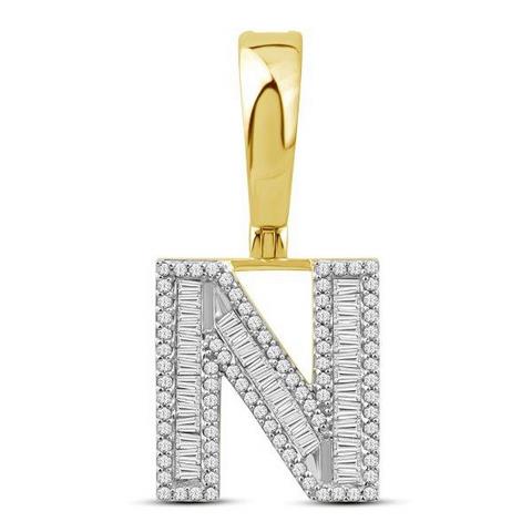 10KT 0.52CT D-BAGUETTE INITIAL "N"