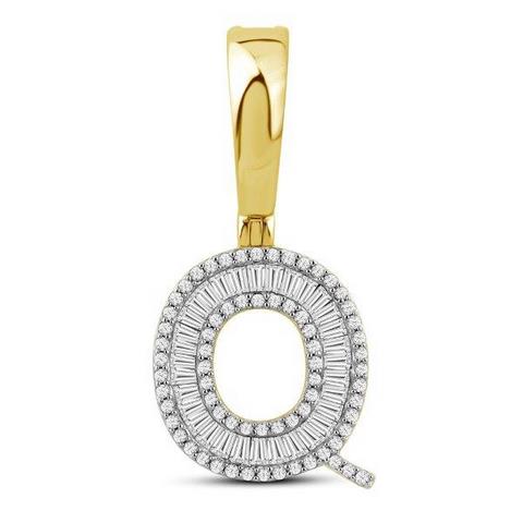 10K 0.46CT D-BAGUETTE INITIAL "Q"