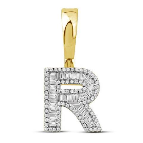 10KT 0.50CT D-BAGUETTE INITIAL "R"