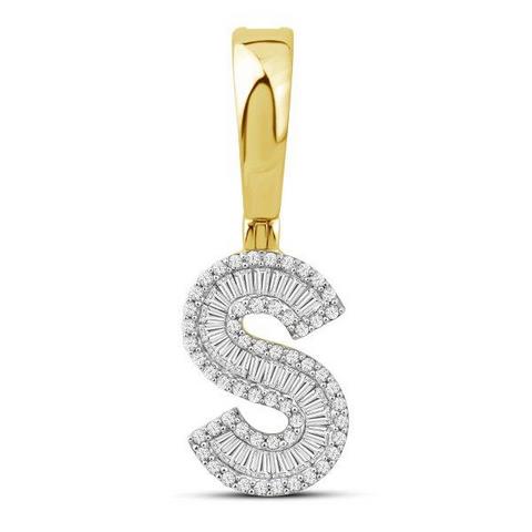 10KT 0.40CT D-BAGUETTE INITIAL "S"