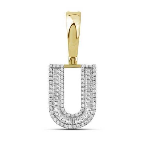 10K 0.46CT D-BAGUETTE INITIAL "U"