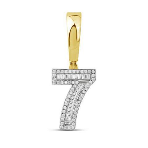10KT 0.30CT D-BAGUETTE INITIAL "NO.7"