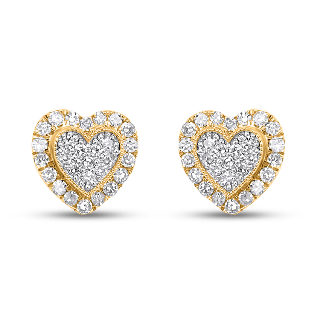 10KT 0.14-0.17CT D- EARRINGS "HEART"