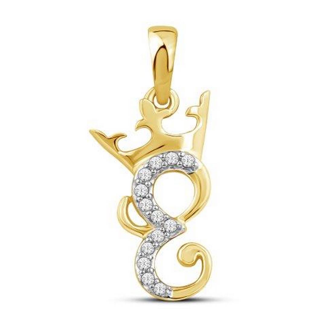 10KT 0.04CT D-CROWN INITIAL "E"