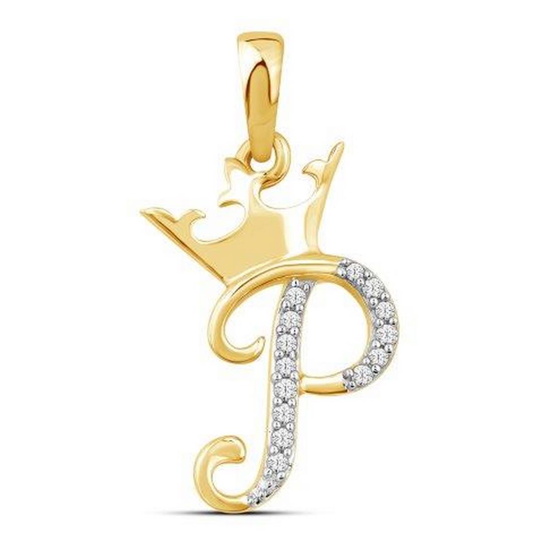 10KT 0.04CT D-CROWN INITIAL "P"