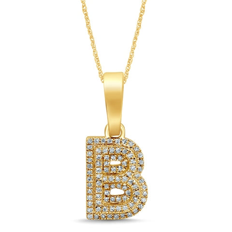 10KT 0.14 CT D- MICROPAVE INITIAL "B"