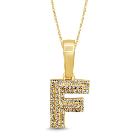 10KT 0.10- 0.12CT D-MICROPAVE INITIALL "F"