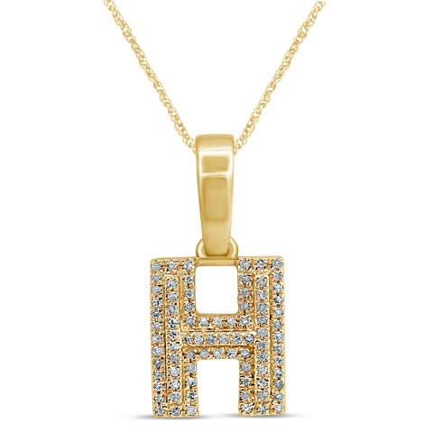 10KT 0.13CT D-MICROPAVE INITIAL "H"