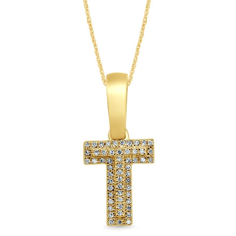 10KT 0.10-0.12CT D-MICROPAVE INITIAL "T"
