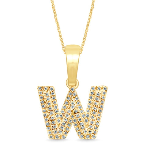 10KT 0.14- 0.17CT D-MICROPAVE INITIAL "W"