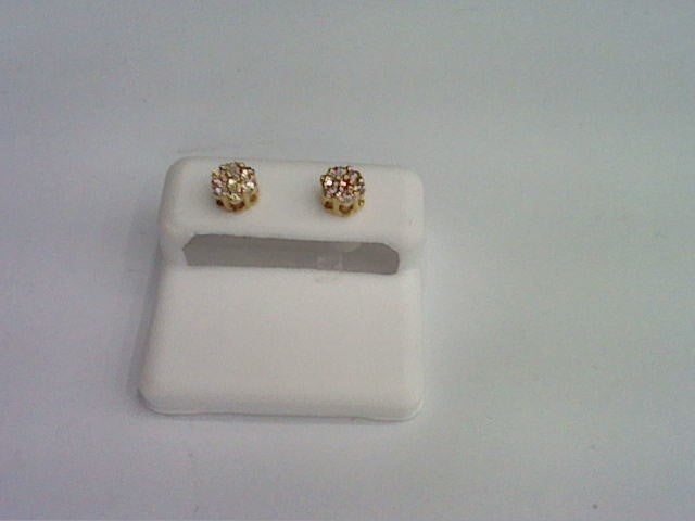 10KT 0.50-0.54CT D-FLOWER EARRINGS