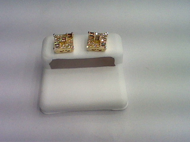 CLOSEOUT: 10 KT 0.62-0.64 CT D-BAGUETTE EARRINGS