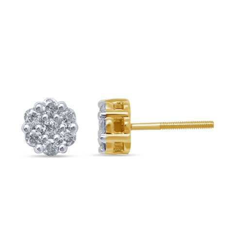 10KT 0.33- 0.35 CT D-EARRINGS "FLOWER"